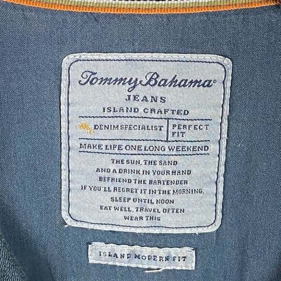 Tommy Bahama Tobago Bay‎ Blue Half Zip Sweatshirt Pullover Size Medium Sweater M - Picture 6 of 11